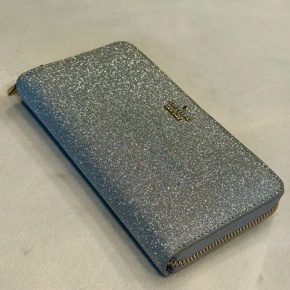 Kate Spade Silver Glitter Clutch - Picture 2 of 5